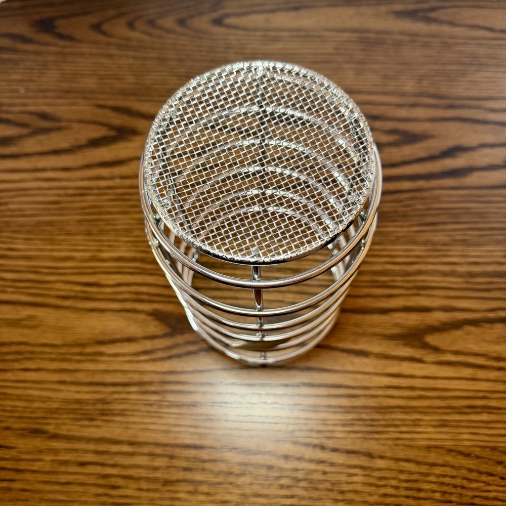 Vintage Fiesta Chrome-plated Wire Mesh Kitchen Utensil Holder - Picture 8 of 8